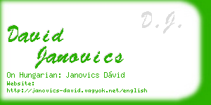 david janovics business card