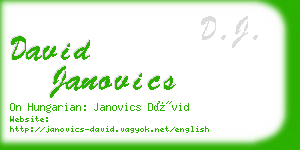 david janovics business card